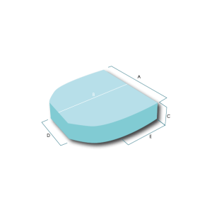 Icono de corte de espuma con forma de capitel poligonal