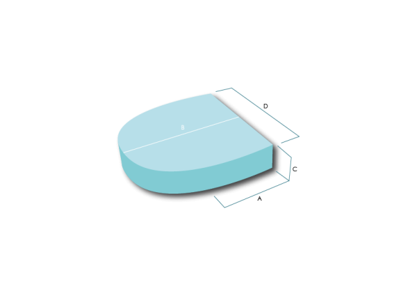 Icono de corte de espuma con forma de capitel semicirculo