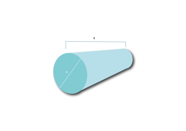 Icono de corte de espuma con forma cilindrica larga