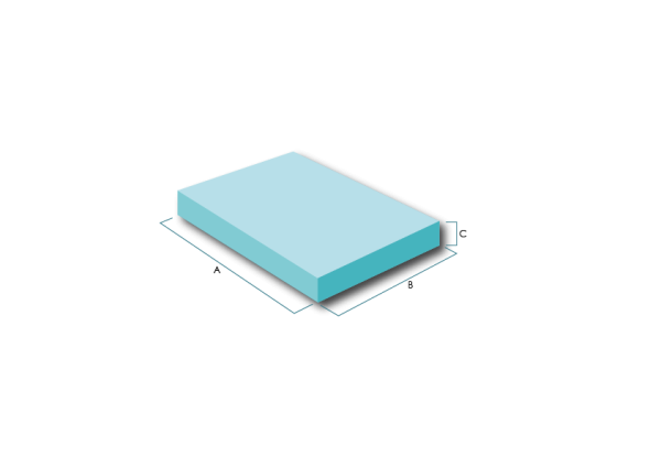 Icono de corte de espuma con forma rectangular