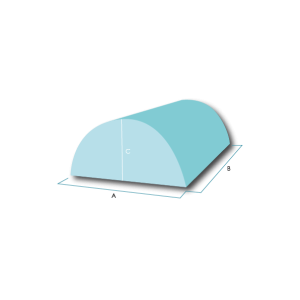 Icono de corte de espuma con forma semicilíndrica larga
