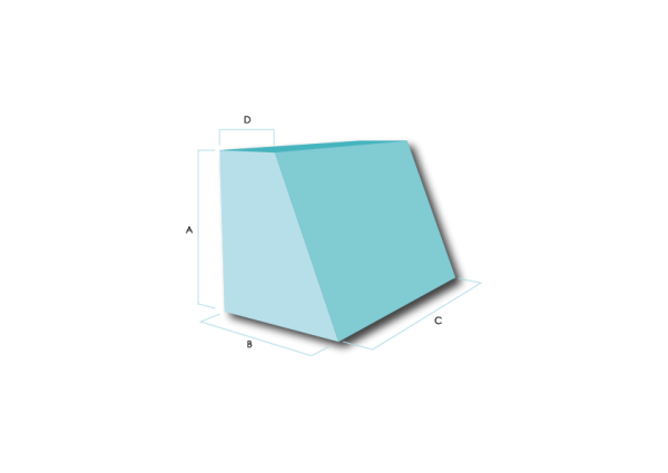 Icono de corte de espuma con forma trapezoidal